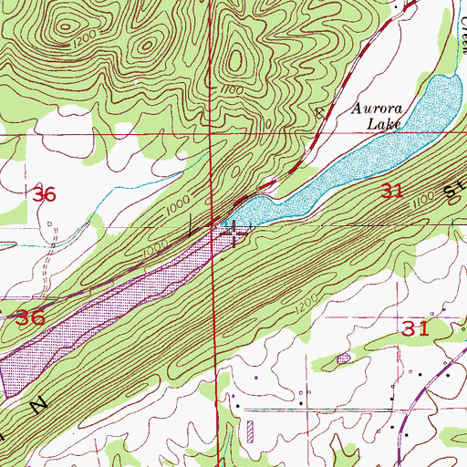 Topographic Map of Aurora Lake, AL
