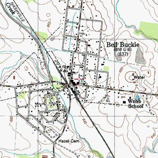 Topographic Map of Peacock Cemetery, TN