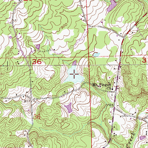 Topographic Map of Camp Sequoyah Lake, AL