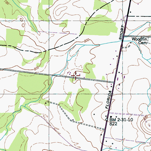 Topographic Map of Powell Cemetery, TN