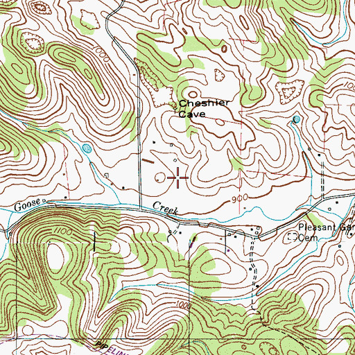 Topographic Map of Reaves Cemetery, TN