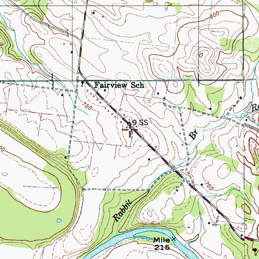Topographic Map of Robinson Cemetery, TN