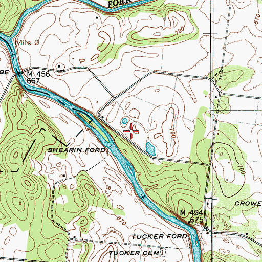 Topographic Map of Shearin Cemetery, TN