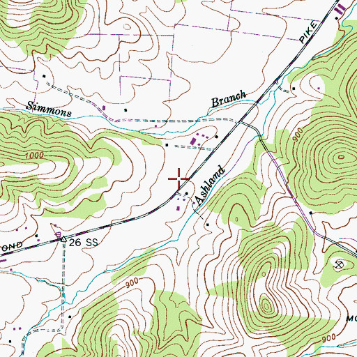 Topographic Map of Shearin Cemetery, TN