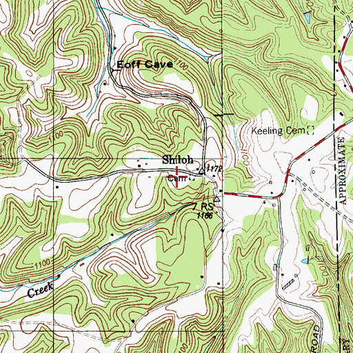 Topographic Map of Shiloh School (historical), TN