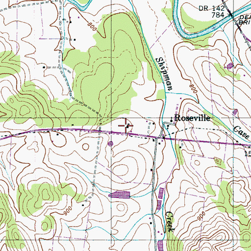 Topographic Map of Shipmans Creek School (historical), TN
