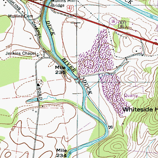 Topographic Map of Shofner Bridge, TN