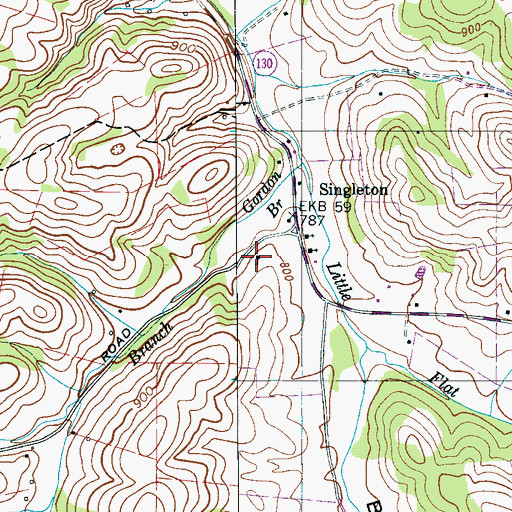 Topographic Map of Singleton School (historical), TN