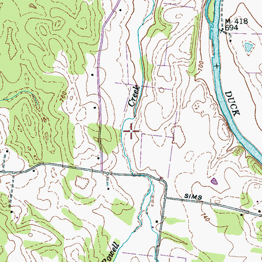 Topographic Map of Stephens Cemetery, TN
