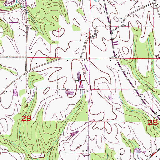 Topographic Map of Shaw Lake, AL