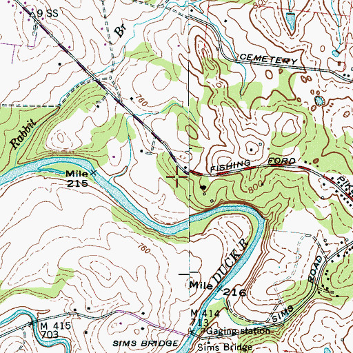 Topographic Map of Talley Cemetery, TN