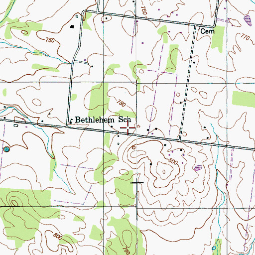 Topographic Map of Tarpley Cemetery, TN