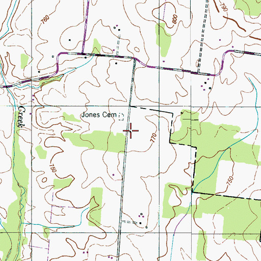Topographic Map of Taylor Cemetery, TN
