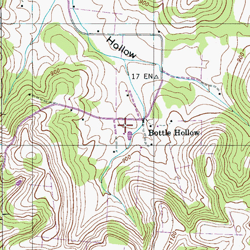 Topographic Map of Terry Cemetery, TN