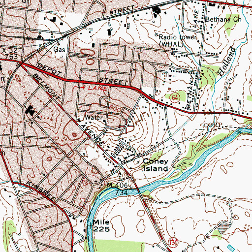 Topographic Map of Thompson Cemetery, TN