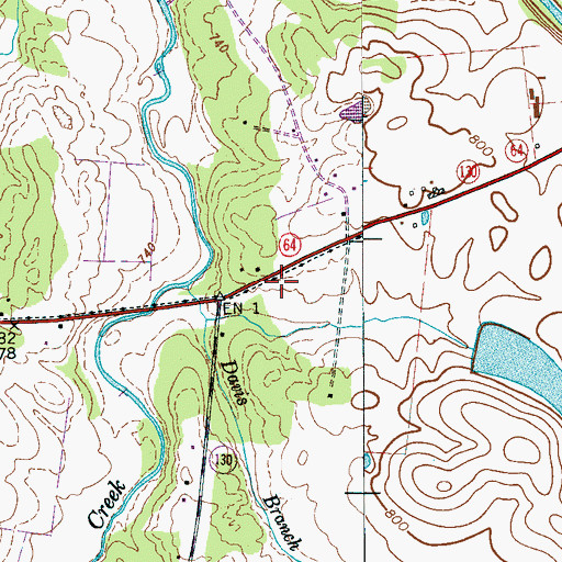 Topographic Map of Thompsons Shop (historical), TN