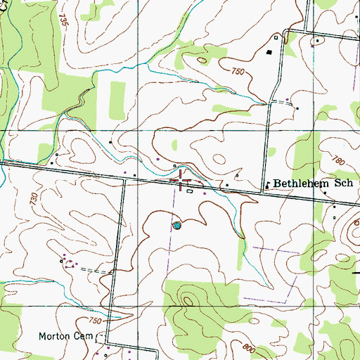 Topographic Map of Tucker Cemetery, TN