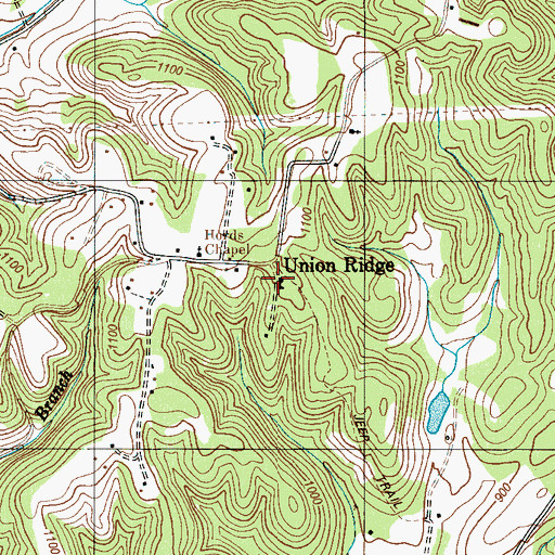 Topographic Map of Union Ridge School (historical), TN
