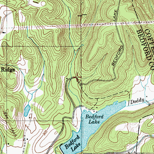 Topographic Map of Vance Cemetery, TN