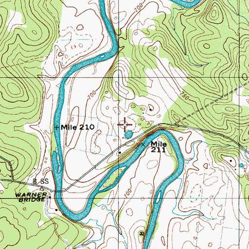 Topographic Map of Warner Cemetery, TN