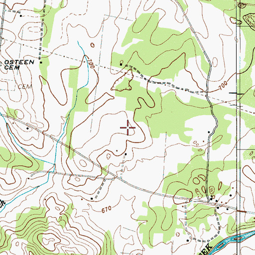 Topographic Map of Wheeler Cemetery, TN