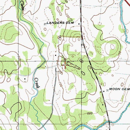 Topographic Map of Whites Chapel School (historical), TN