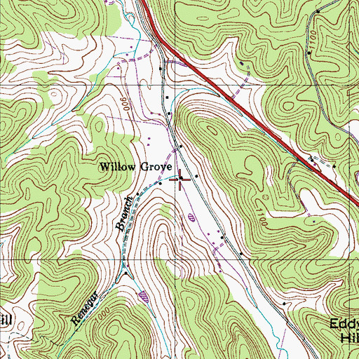Topographic Map of Willow Grove School (historical), TN
