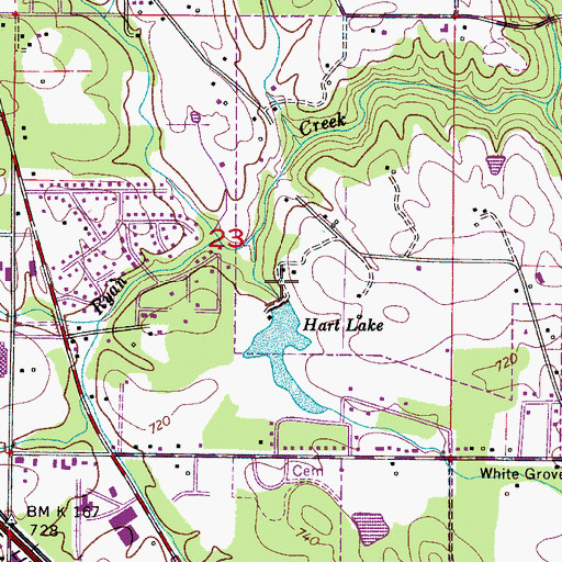 Topographic Map of Lee Hart Dam, AL