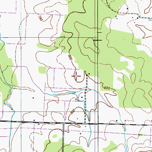 Topographic Map of Woods-Mayes Cemetery, TN
