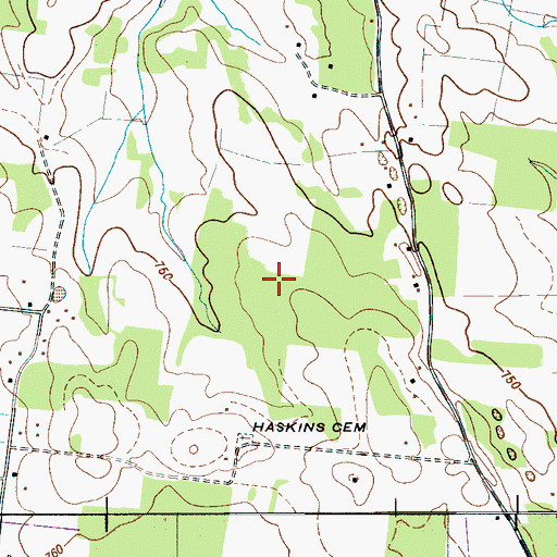 Topographic Map of Zion Baptist Church (historical), TN