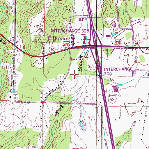 Topographic Map of Ege Farm Pond, AL