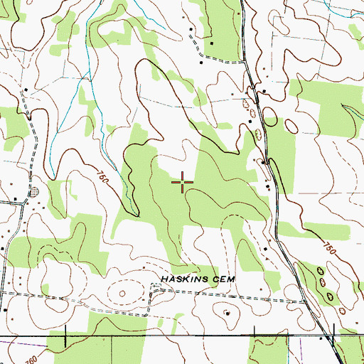 Topographic Map of Zion Cemetery, TN