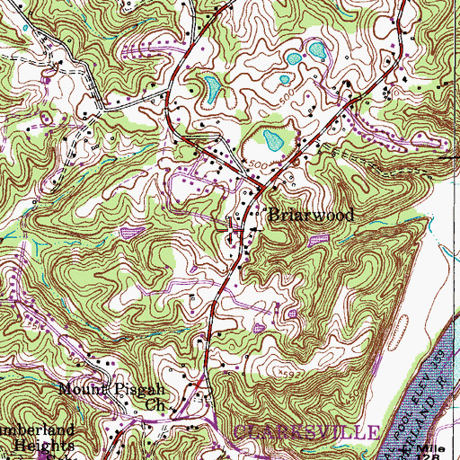 Topographic Map of Briarwood School (historical), TN