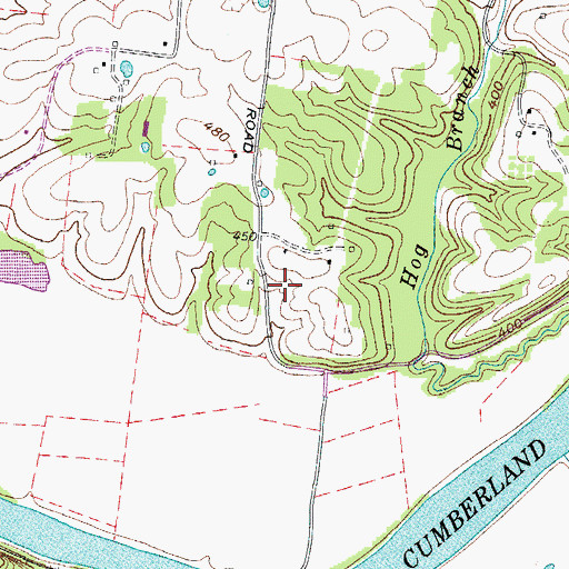Topographic Map of Bryans Ore Bank, TN