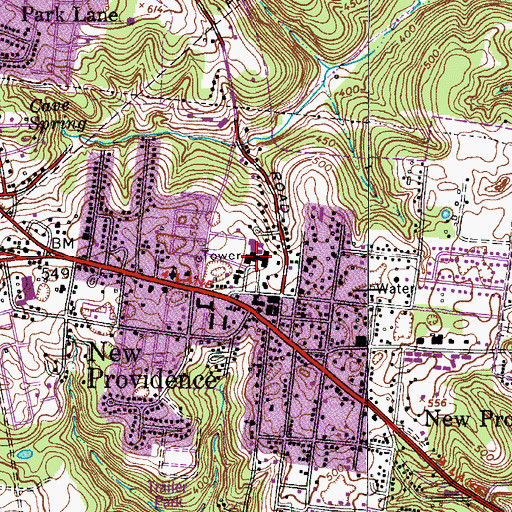 Topographic Map of Byrns Darden Elementary School, TN