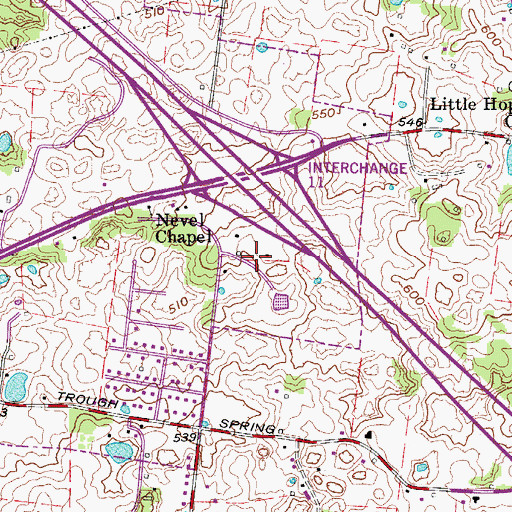 Topographic Map of Clarksville Baptist College, TN