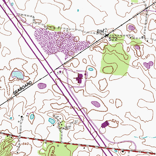 Topographic Map of Clarksville-Montgomery County Corporate Business Park, TN