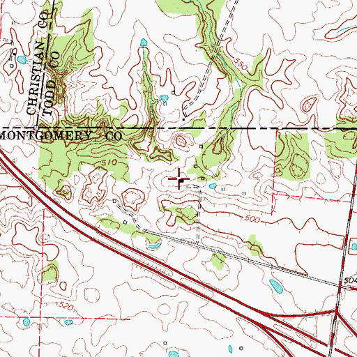 Topographic Map of Cloverlands, TN