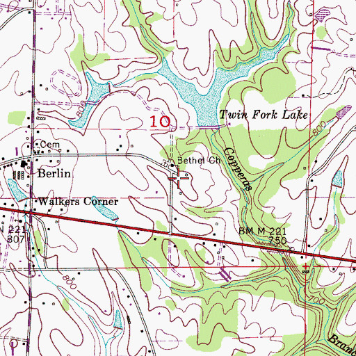Topographic Map of W I Walker Dam, AL