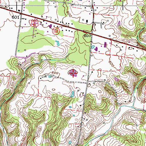 Topographic Map of East Montgomery Elementary School, TN