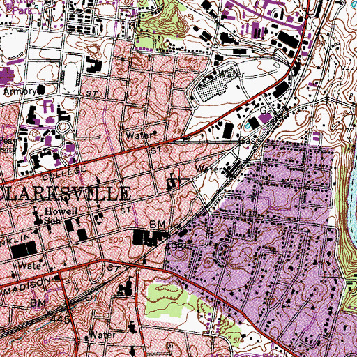 Topographic Map of Fifth Ward Baptist Church, TN