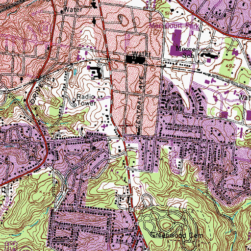 Topographic Map of Gracy Avenue Baptist Church, TN