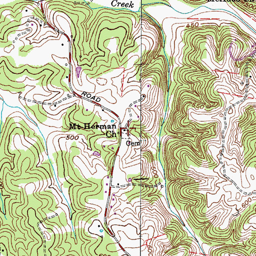 Topographic Map of Harmon School (historical), TN