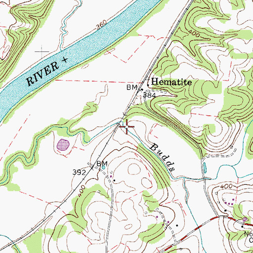 Topographic Map of Hematite Recreation Area, TN