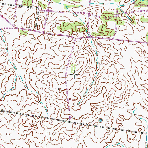 Topographic Map of Hickory Grove Church (historical), TN