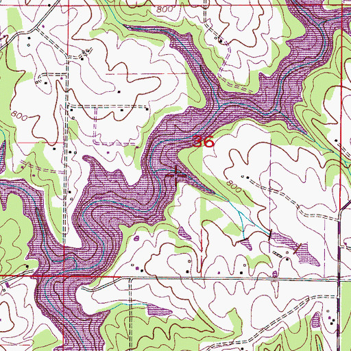 Topographic Map of Lake Catoma, AL