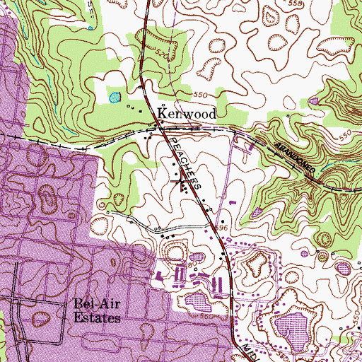 Topographic Map of Kenwood Baptist Church, TN