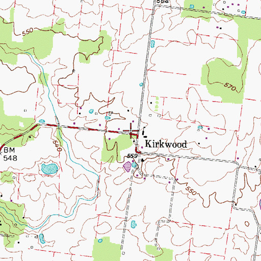 Topographic Map of Kirkwood Baptist Church, TN
