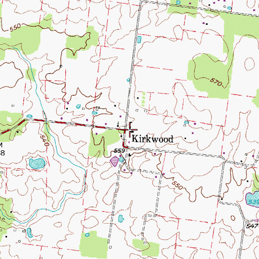 Topographic Map of Kirkwood School (historical), TN