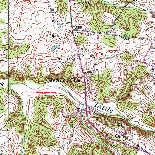 Topographic Map of McAdoo School (historical), TN